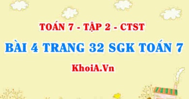 Bài 4 trang 32 SGK Toán 7 tập 2 Chân trời sáng tạo